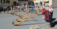 In the village square, Bergun, Canton Graubunden, Switzerland 